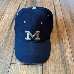 Mizzou Missouri MU Tigers Fitted Hat 7 1/4 Black Gold Zephyr Vintage